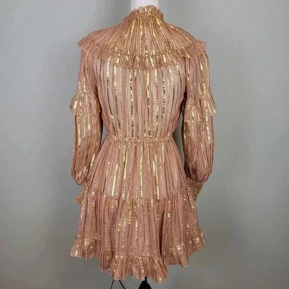 Ulla Johnson Ruffled Tiered Mini Dress Romantic Glam Feminine Holiday Cocktail 2 - Picture 5 of 12